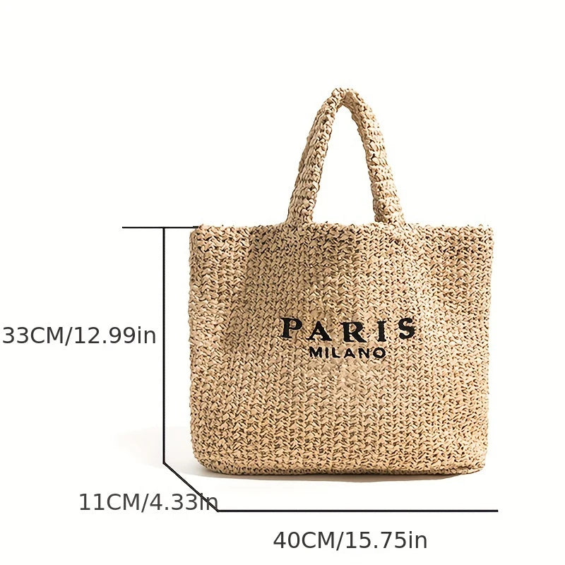 Casual Large Capacity Straw Tote Bag