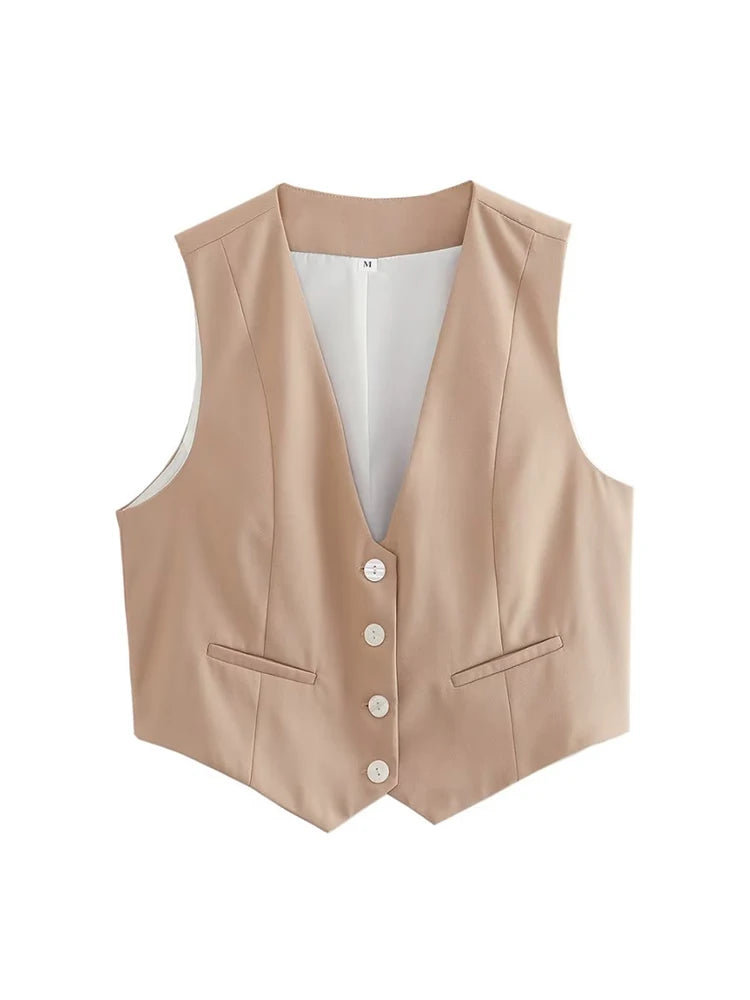 V Neck Sleeveless  Vest