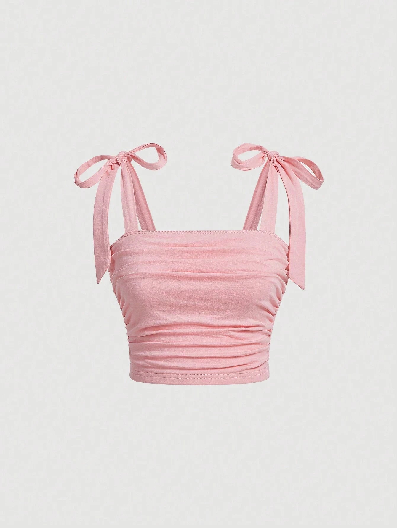 Women’s Pink Tie-Shoulder Crop Top
