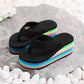 Rainbow Thick Soled Slippers