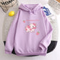 Strawberry Cow Printed Oversized Hoodie
