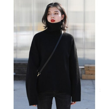 Korean Women's Sweater Loose Turtleneck Sweaters