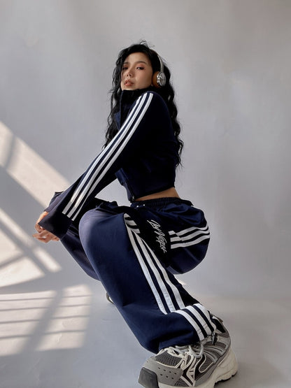 Korean Style Oversize Streetwear Baggy Sports Trousers