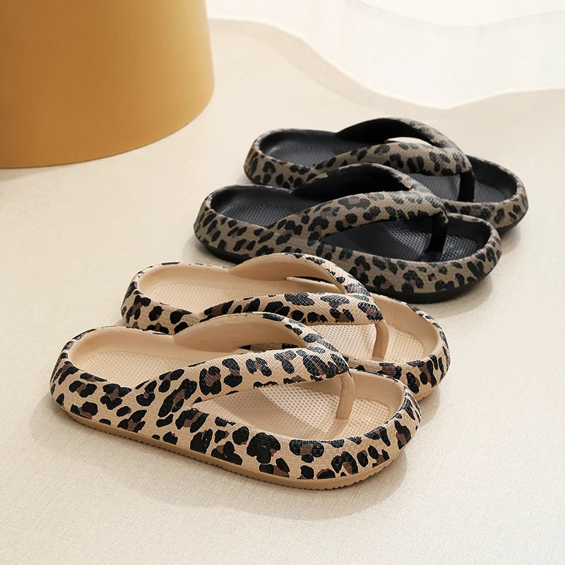 Leopard Thick-Soled Slippers