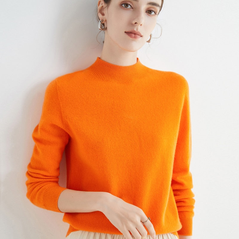 Loose Half Turtleneck Wool Sweater