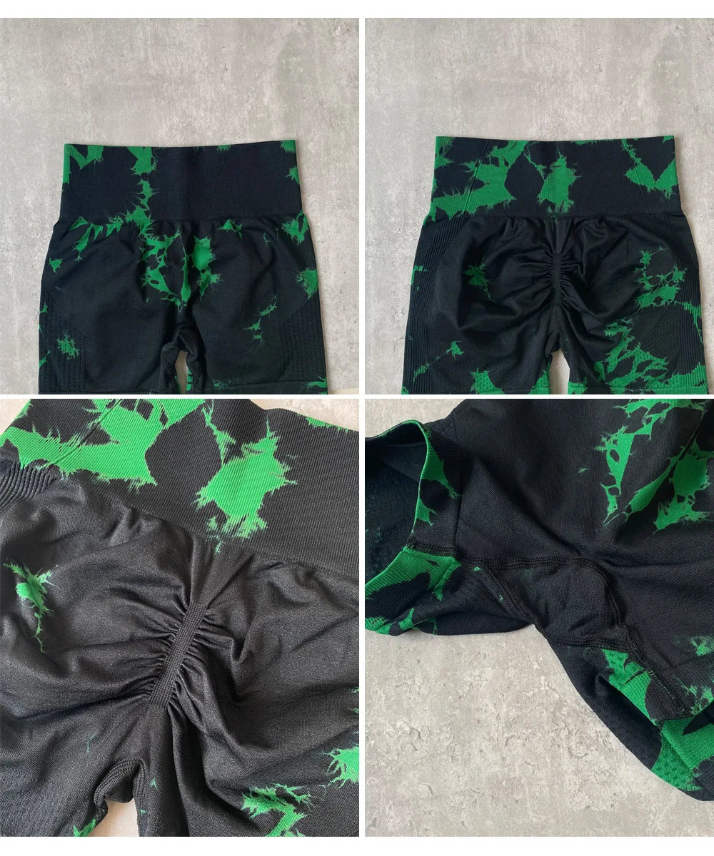 Seamless Tie Dye Push Up Shorts