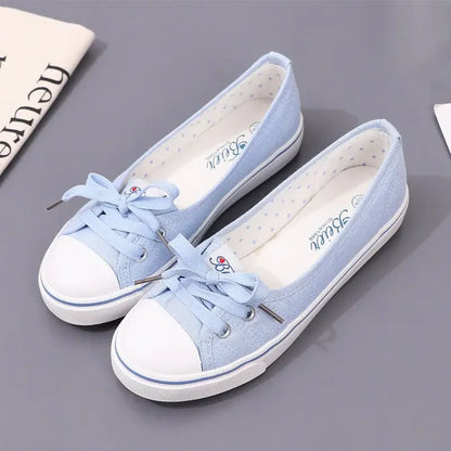 Lace-up casual canvas shoes for women