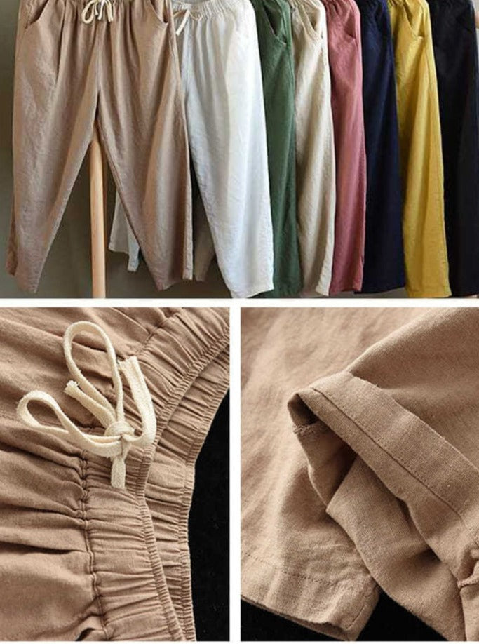 Summer Cotton Linen Women Pant