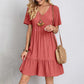 Pleated Ruffle Vintage Mini Dress