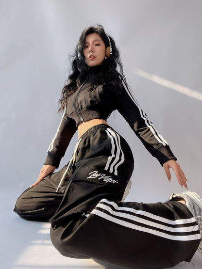 Korean Style Oversize Streetwear Baggy Sports Trousers
