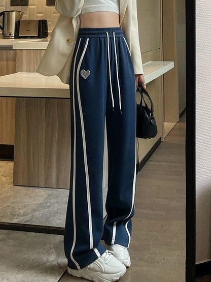 Vintage Lace Up Heart Wide Leg Pants