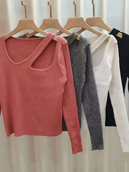 Slim Sexy Design Asymmetrical Pullovers