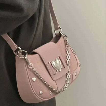 Pink Heart Crossbody&Shoulder Bag