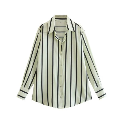 New Fashion Straight Striped Women Shirt