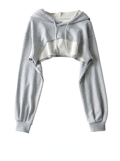 Solid Color Fashion Crop Hoodies
