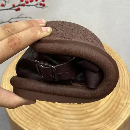 Square Toe Leather Gladiator Sandals