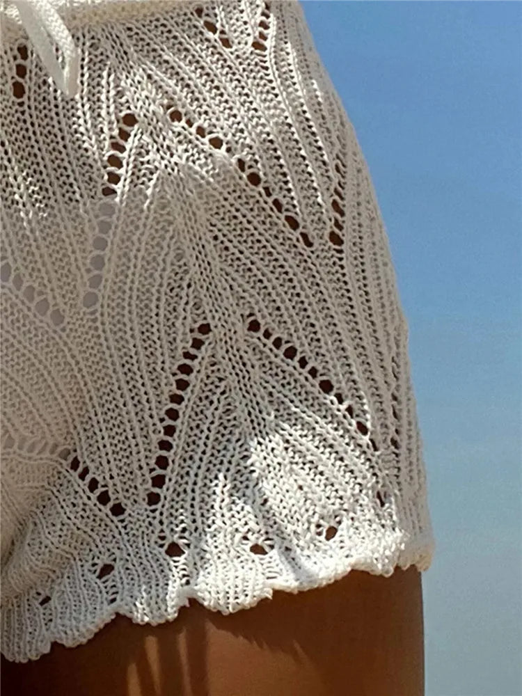 Crochet Knit Shorts Beach