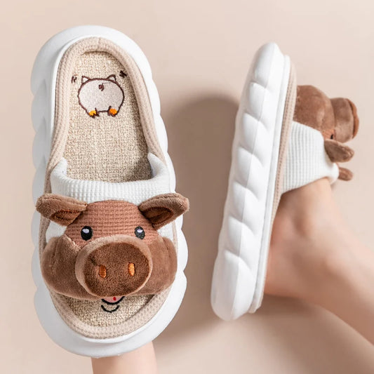 Cartoon Pig Soft Non-slip House Shoes