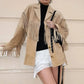 Faux Suede Tassel Women Jacket