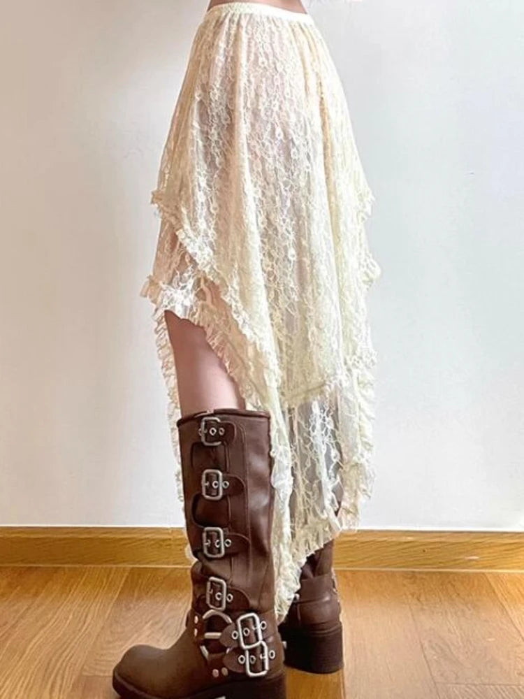 Asymmetrical Lace Skirts