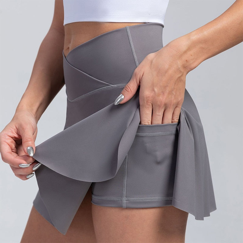 Pleated Tennis Skirt with Pockets Shorts Athletic