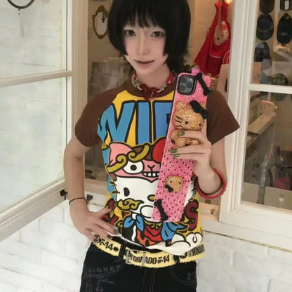 Hello Kitty Cartoon Printed T-shirt