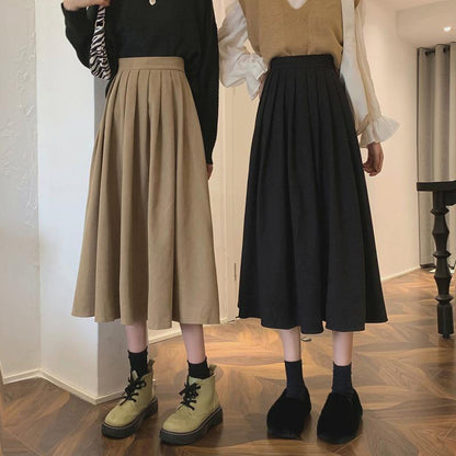 High Waist Pleated Elegant College Style Skirt