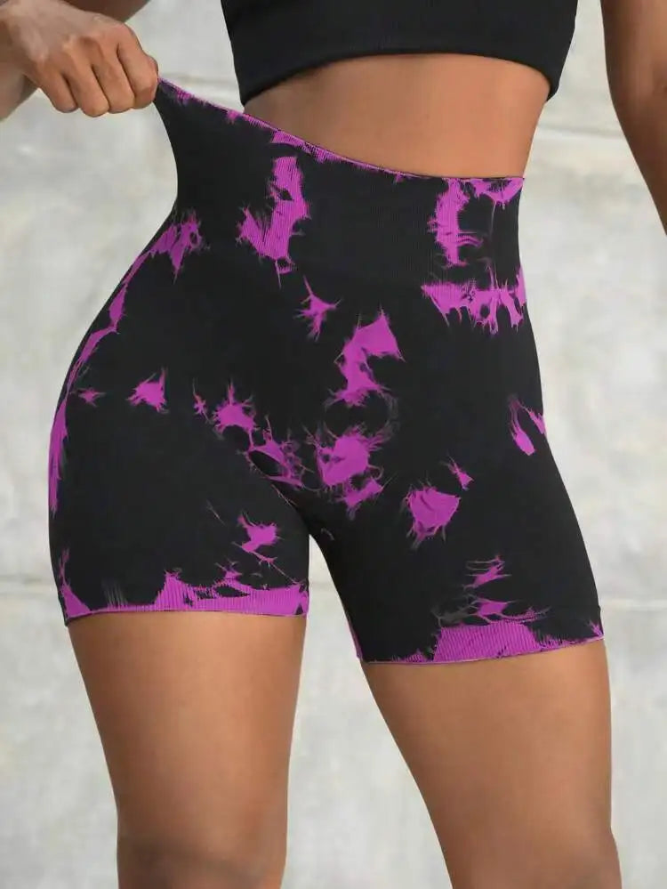 Seamless Tie Dye Push Up Shorts