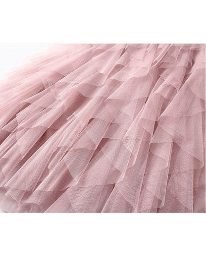 Tulle High Waist Pleated Long Maxi Skirt