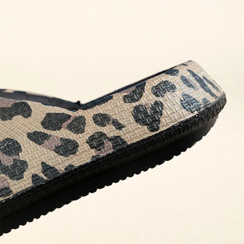 Leopard Thick-Soled Slippers