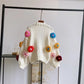 Cute Flower Knit Crop Cardigan