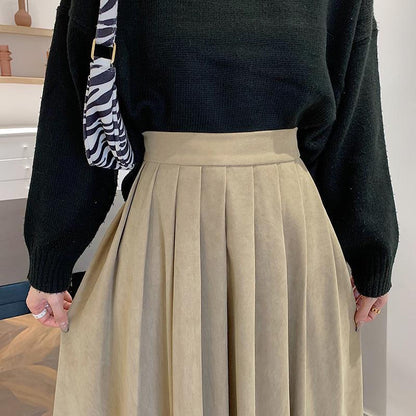 High Waist Pleated Elegant College Style Skirt