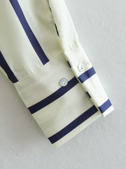 New Fashion Straight Striped Women Shirt