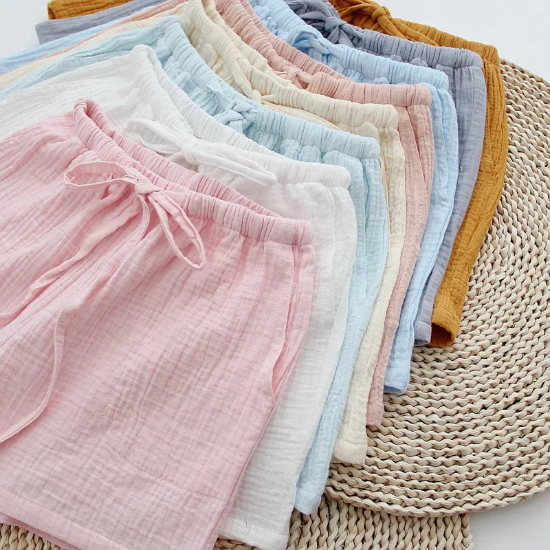 Cotton Crepe Loose Shorts