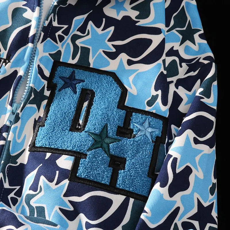 Demon Embroidery Camouflage Hoodies