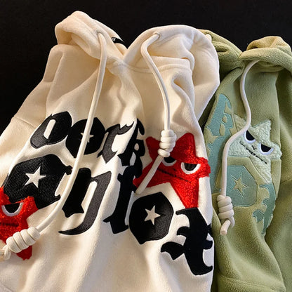 Angry Star Embroidery Hoodies