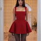 Square Neck High Waist Dress