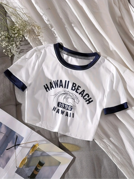 Hawaii Beach Printed Crop