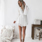 Long Sleeve Chiffon A Line Mini Dress