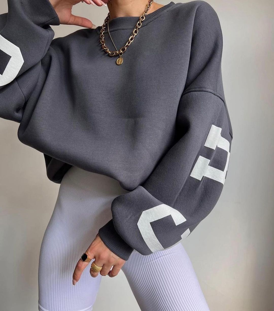Casual Fashion Printing Thickened Versatile Top Sweatshirt