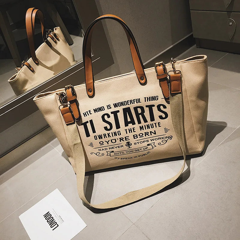 Canvas Shoulder Shopping Bag