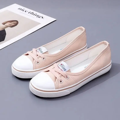 Lace-up casual canvas shoes for women