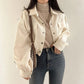 Corduroy Drawstring Short Jacket