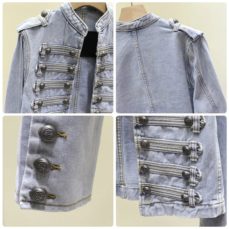 Retro Military Style Denim Jackets