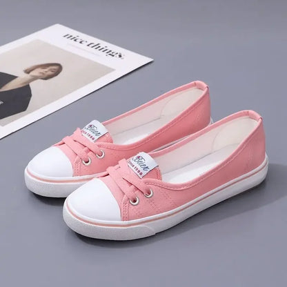 Lace-up casual canvas shoes for women