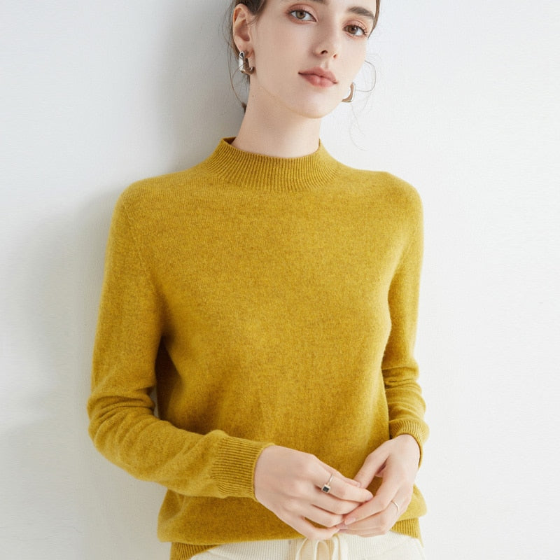 Loose Half Turtleneck Wool Sweater