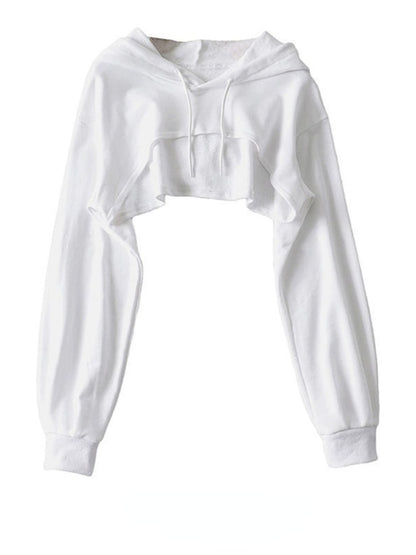 Solid Color Fashion Crop Hoodies