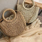 Handmade Half-Round Woven Straw Bag