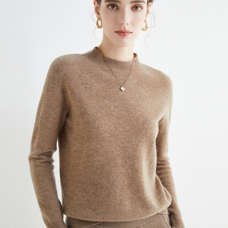 Loose Half Turtleneck Wool Sweater