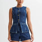 Denim Women Two Pieces Sets